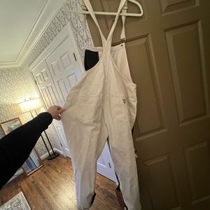 black & white overalls